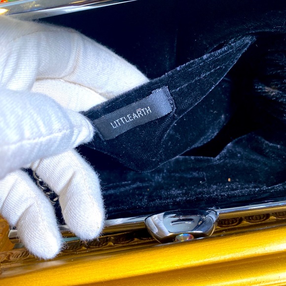 LITTLE EARTH USA PRISTINE Metal Purse Tattoo Art Swarovski Crystals Mini Bag - Picture 13 of 17